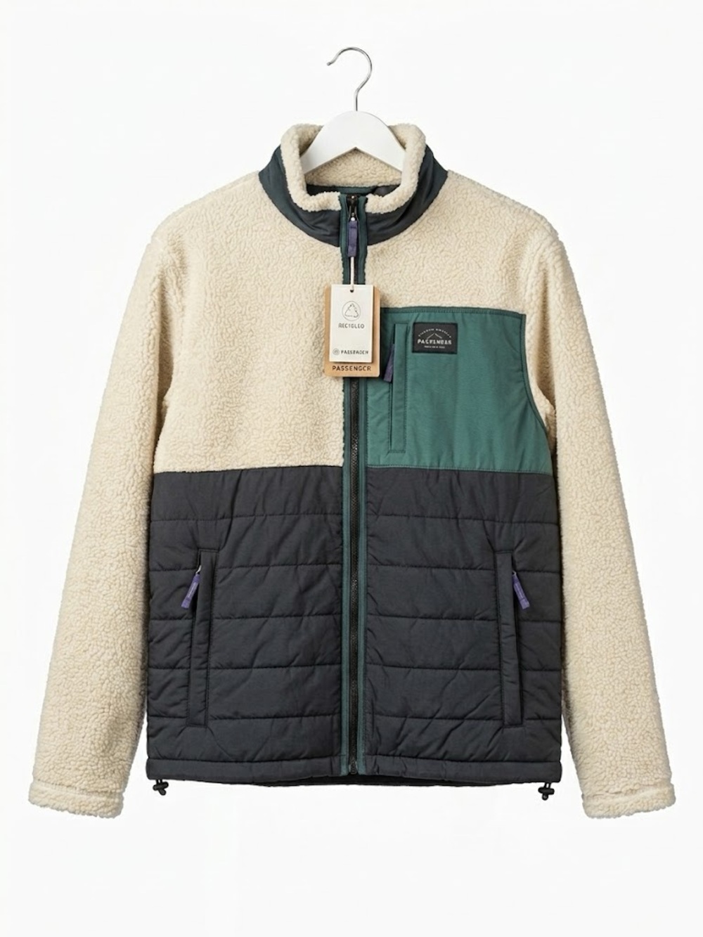 Passenger Born Explorer Recycled Sherpa Full Zip Fleece Jacket Medium New w Tags